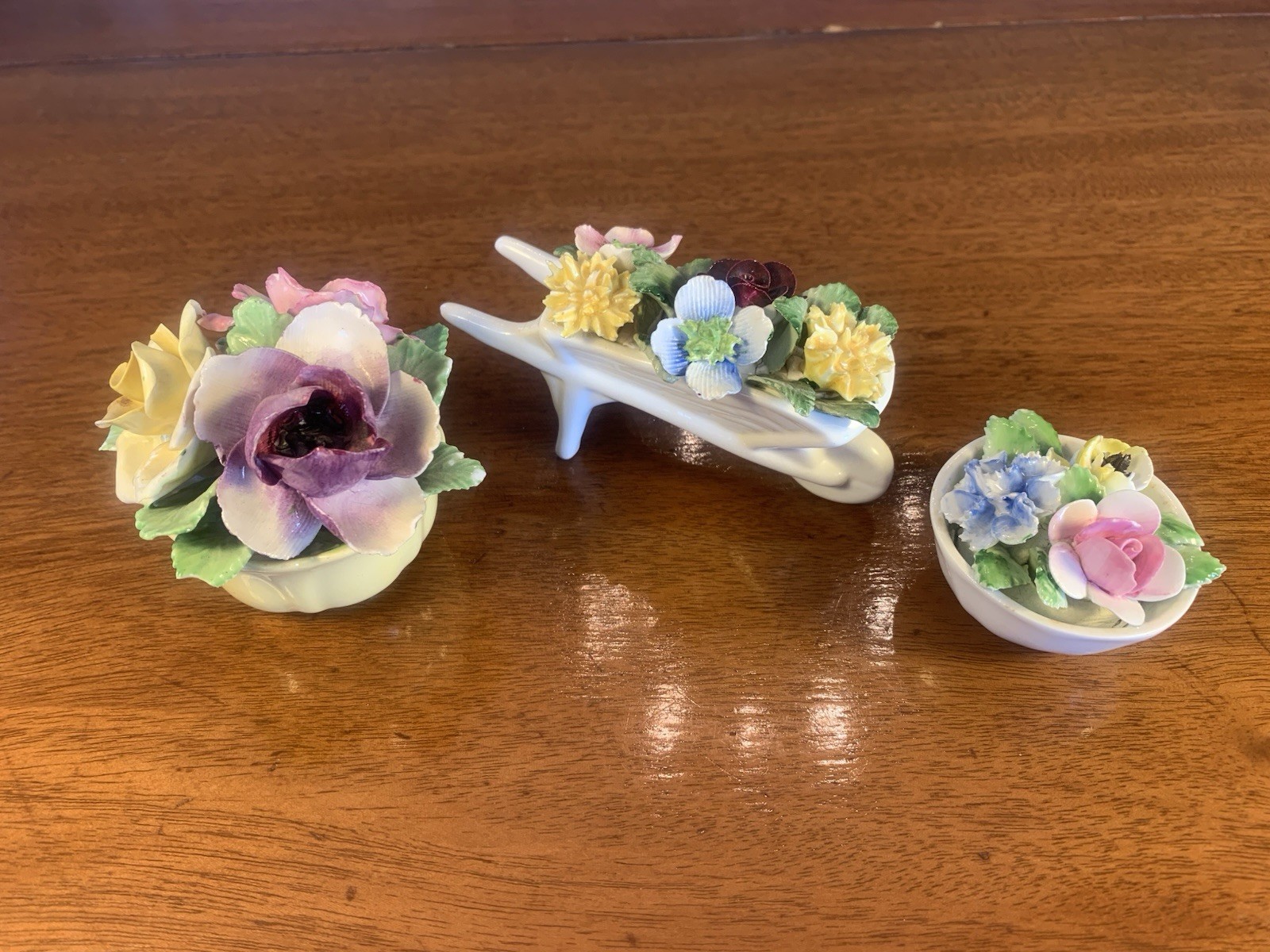 SET OF 3 Bone China Floral Vintage Flowers ROYAL DOULTON, COAL PORT, HEALACRAFT