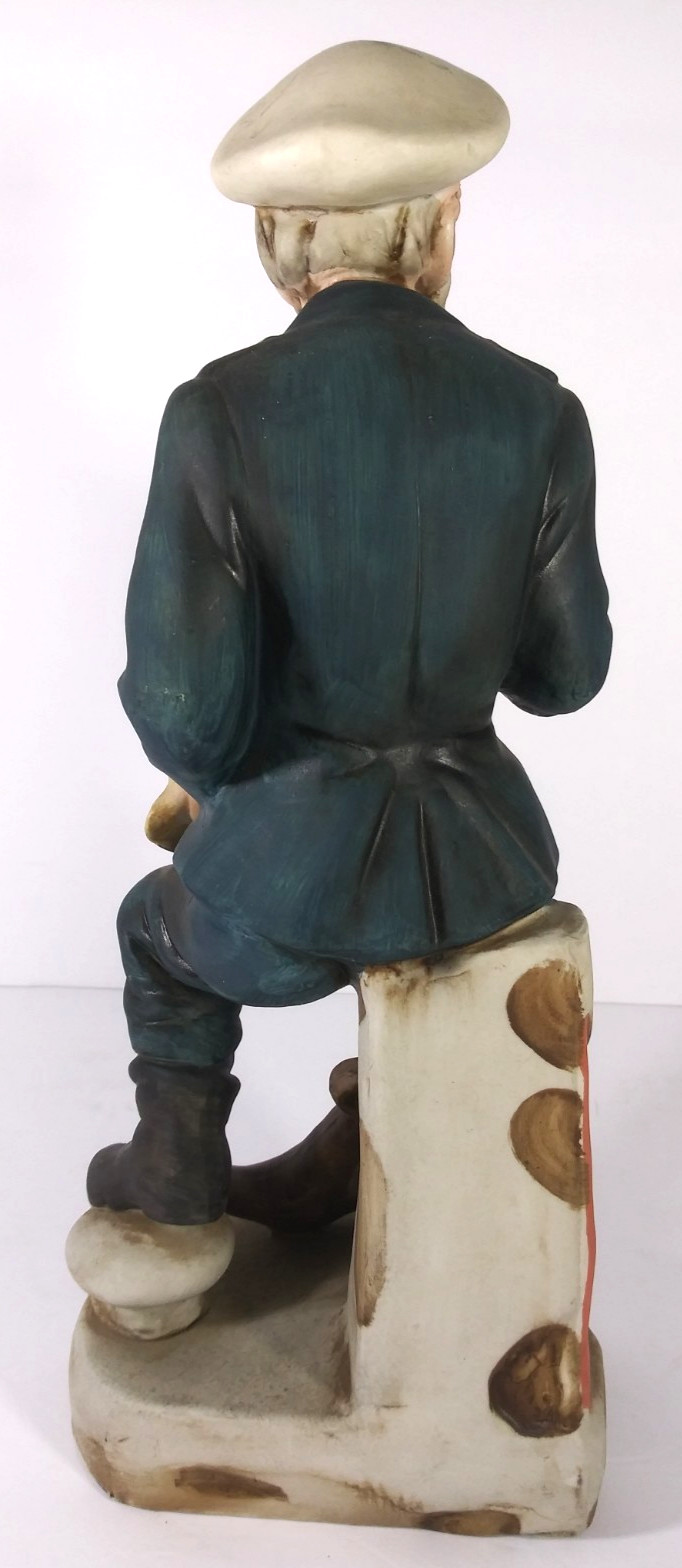Vintage Ceramic Sea Captain Sailor Nautical UCGC w/Map & Pipe Figurine 14”