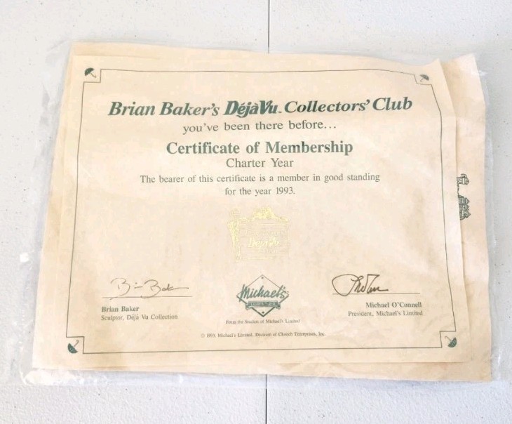 Brian Baker’s Vintage Deja Vu Collection #1682 City Cottage, Autographed, COA