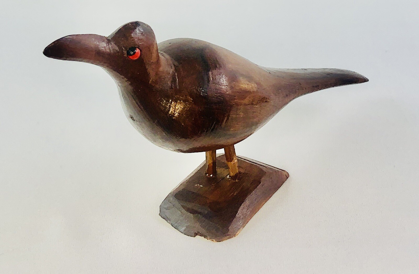 Vintage Carved Bird Wood Shore Beach on Stand Statue Figurine 5 1/2 x 7 1/2 in