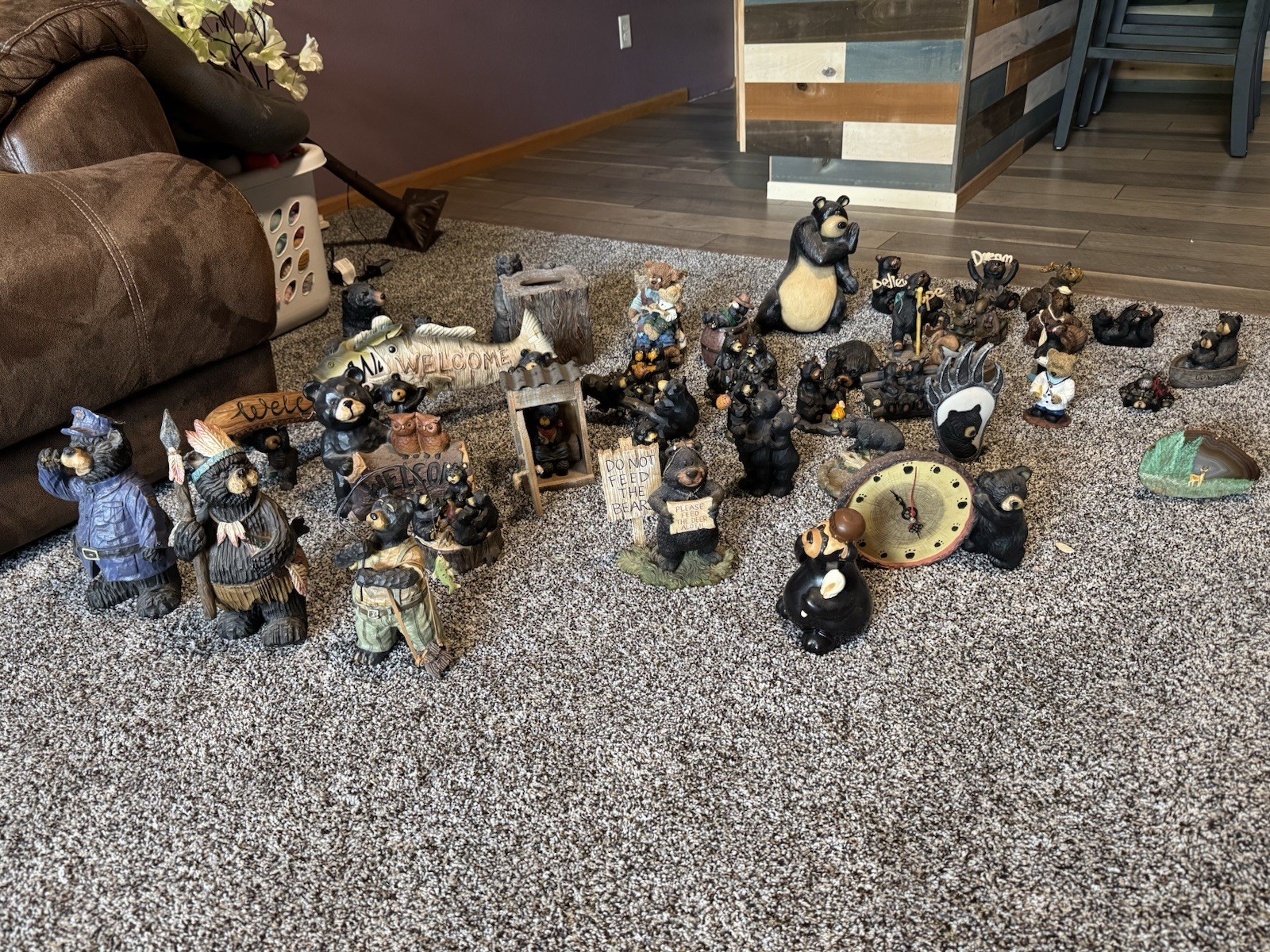 Mixed Lot Bear Figurines Resin Hand Painted Multicolor Animals Decor Unboxed
