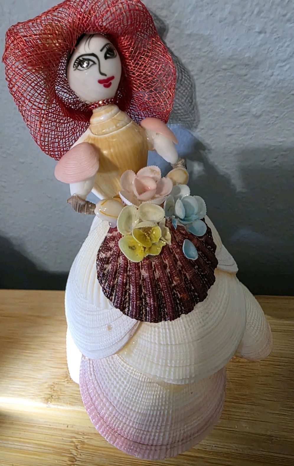 Vintage Sea Shell Southern Belle Doll Handmade Atlantic Coral St. Augustine FL