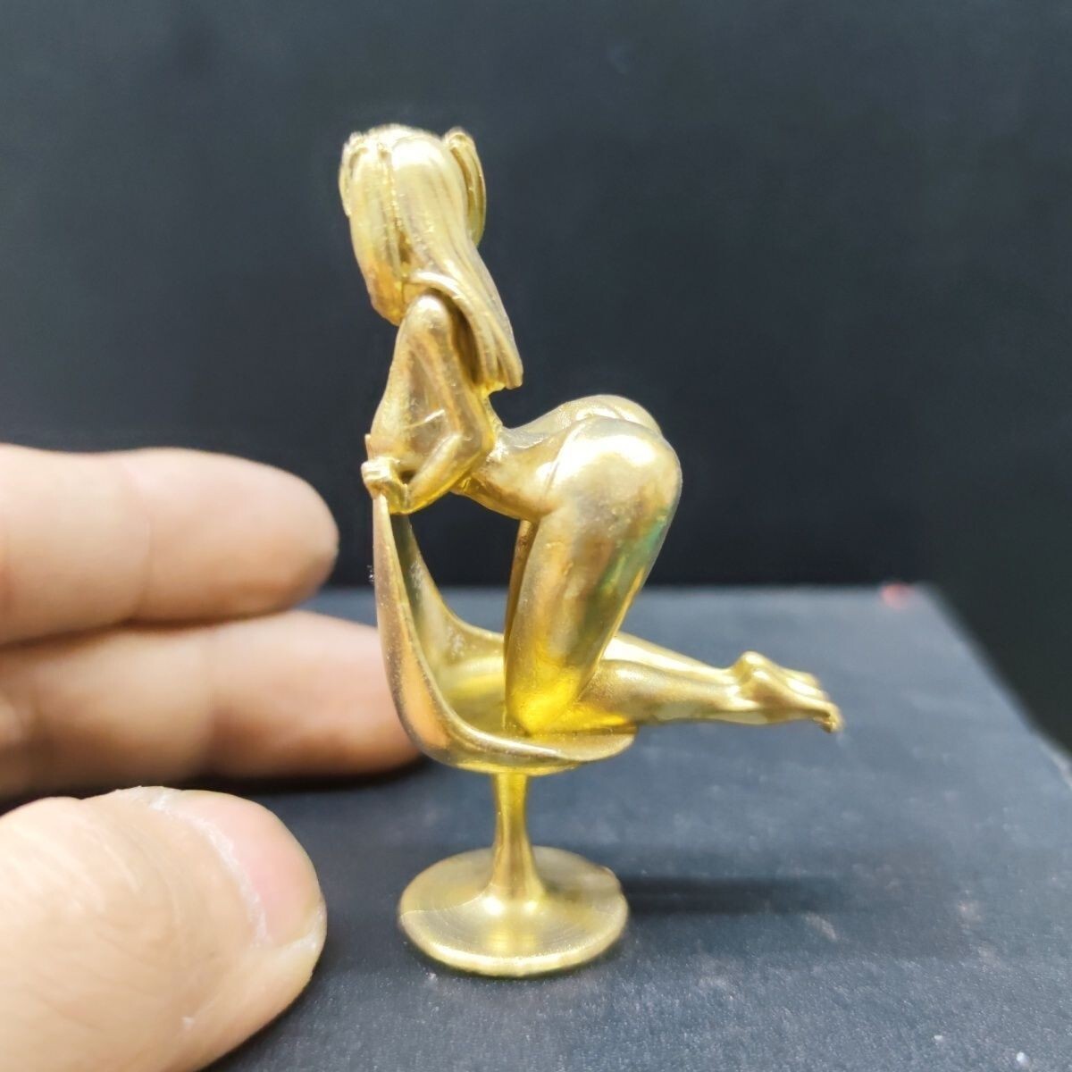Solid Brass Anime Beauty Girl Model Statue Sexy Body Art Figures Table Ornaments