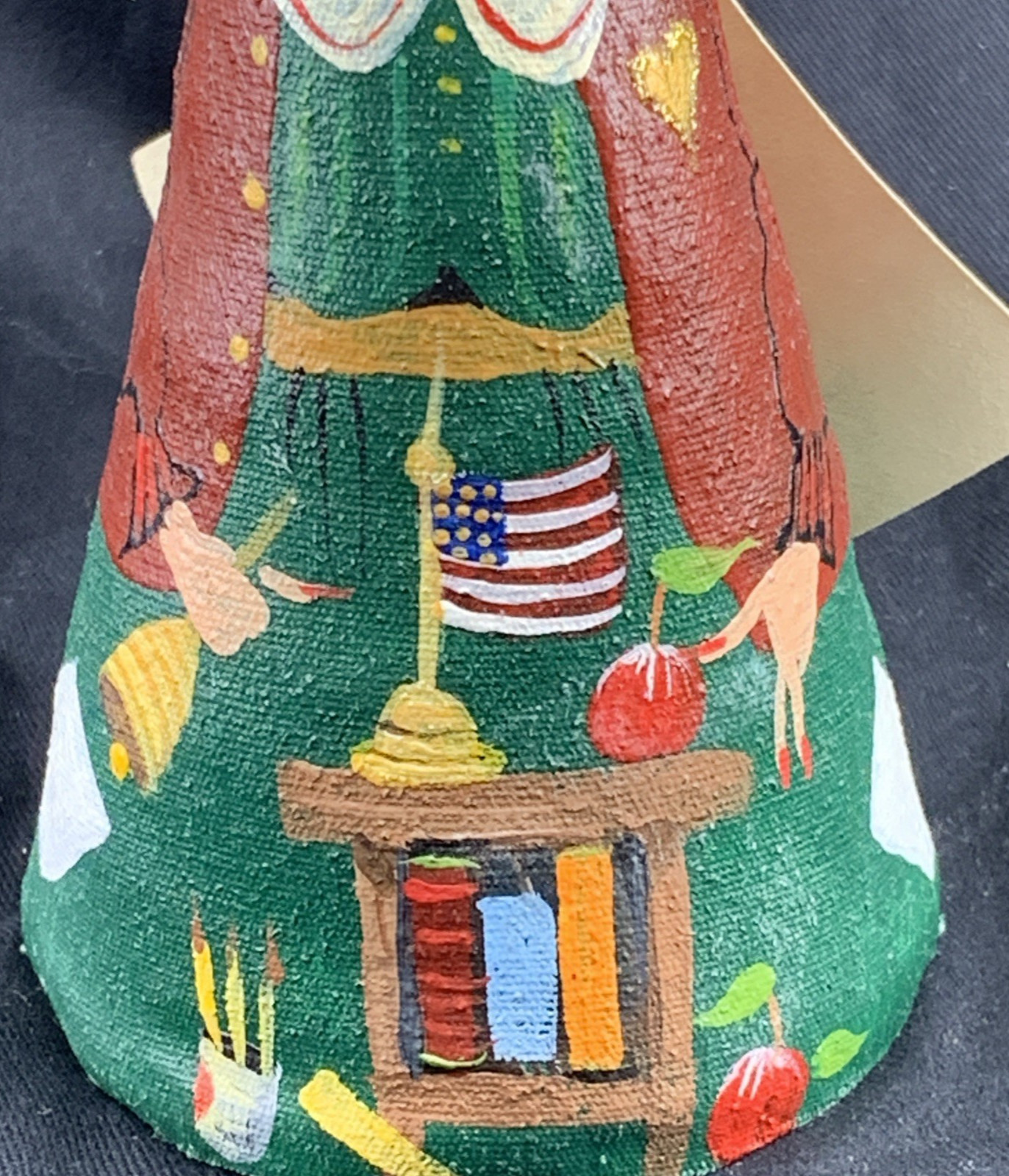 DeVonne Schuett School Teacher Canvas Figurine Artisan Handmade 6.5″ NWT