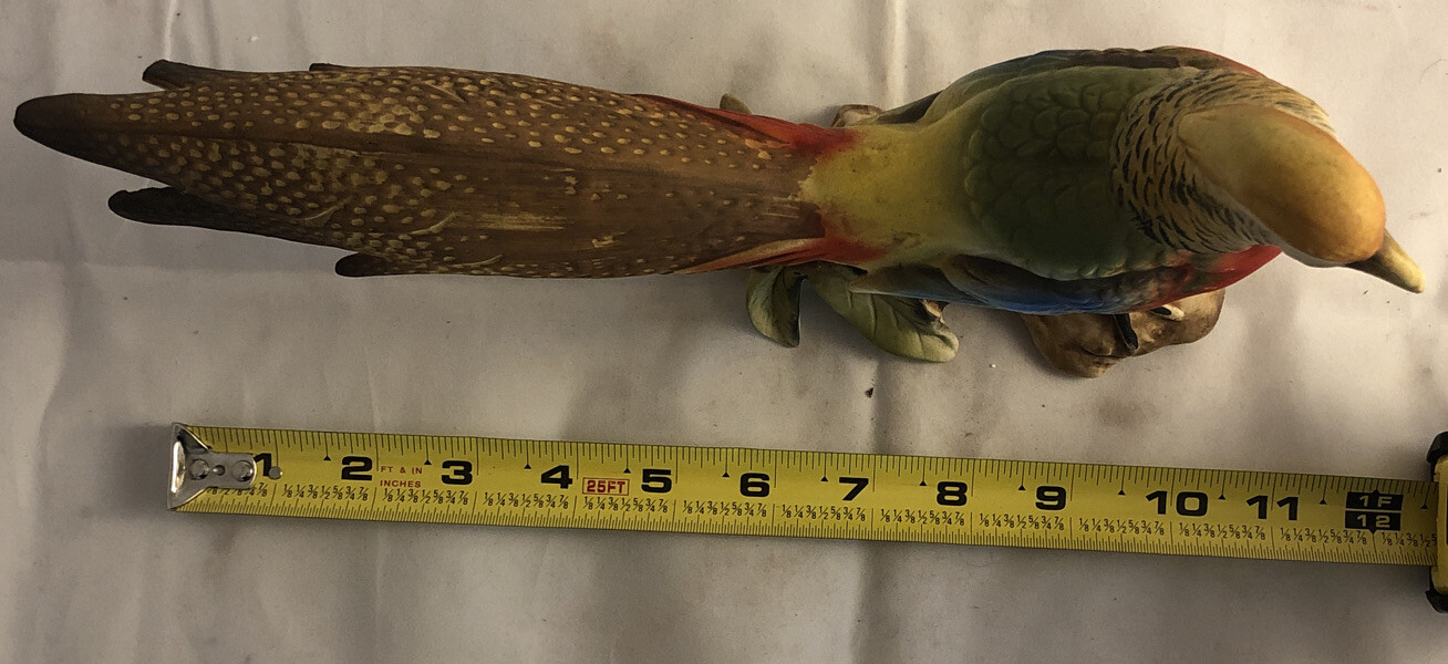 Porcelain Bird Figurine Colorful (ARCO) Sticker on Bottom #v155