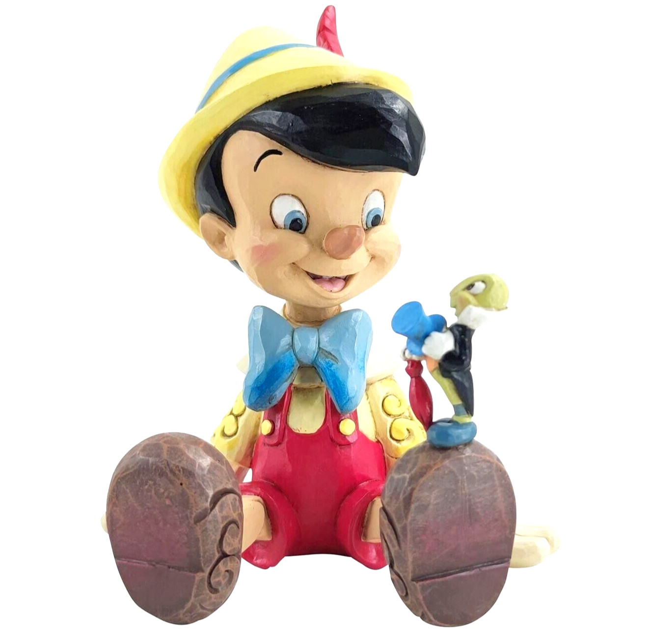 ღ New JIM SHORE DISNEY Figurine PINOCCHIO & JIMINY CRICKET Wooden Boy Statue