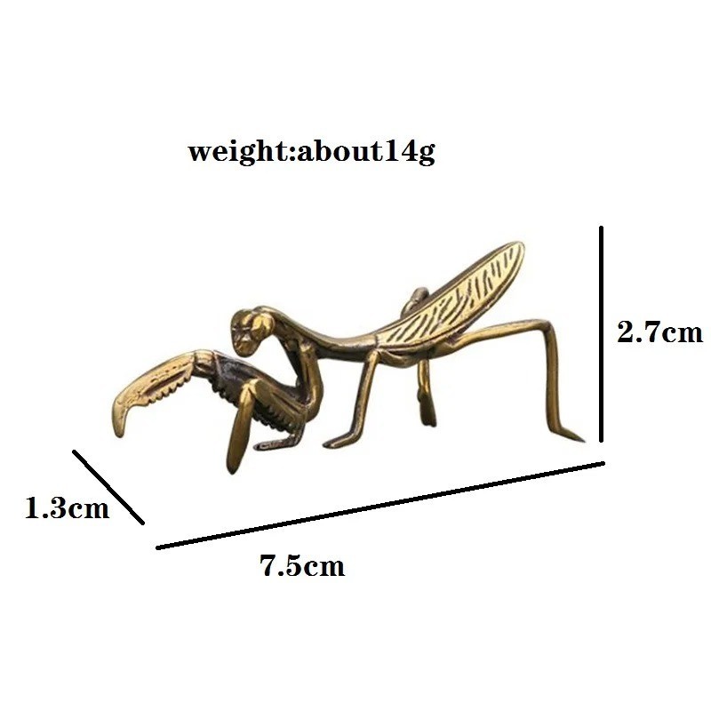 Copper Insect Figurine Miniature Solid Bug Statue Tea Pet Desk Decoration Craft