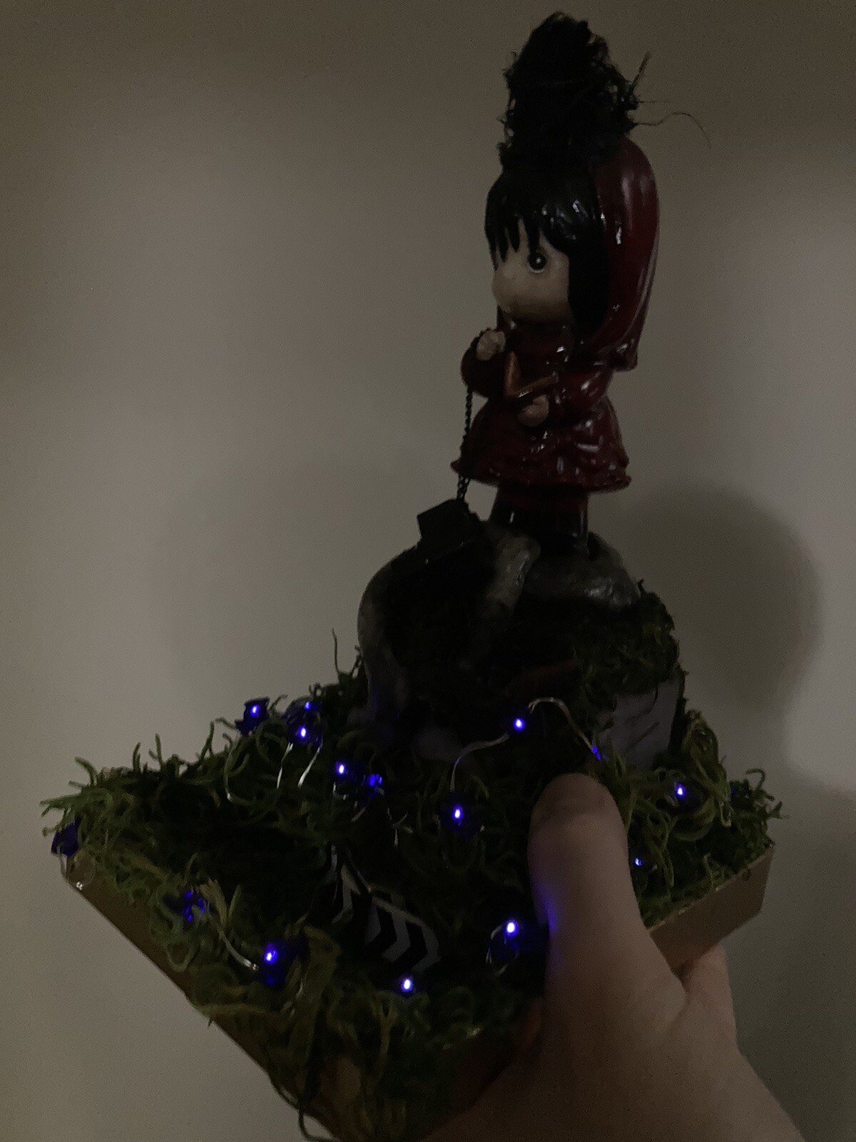 Lydia Deetz Precious Moments ALTERED Moments Beetlejuice Custom Art Horror Light