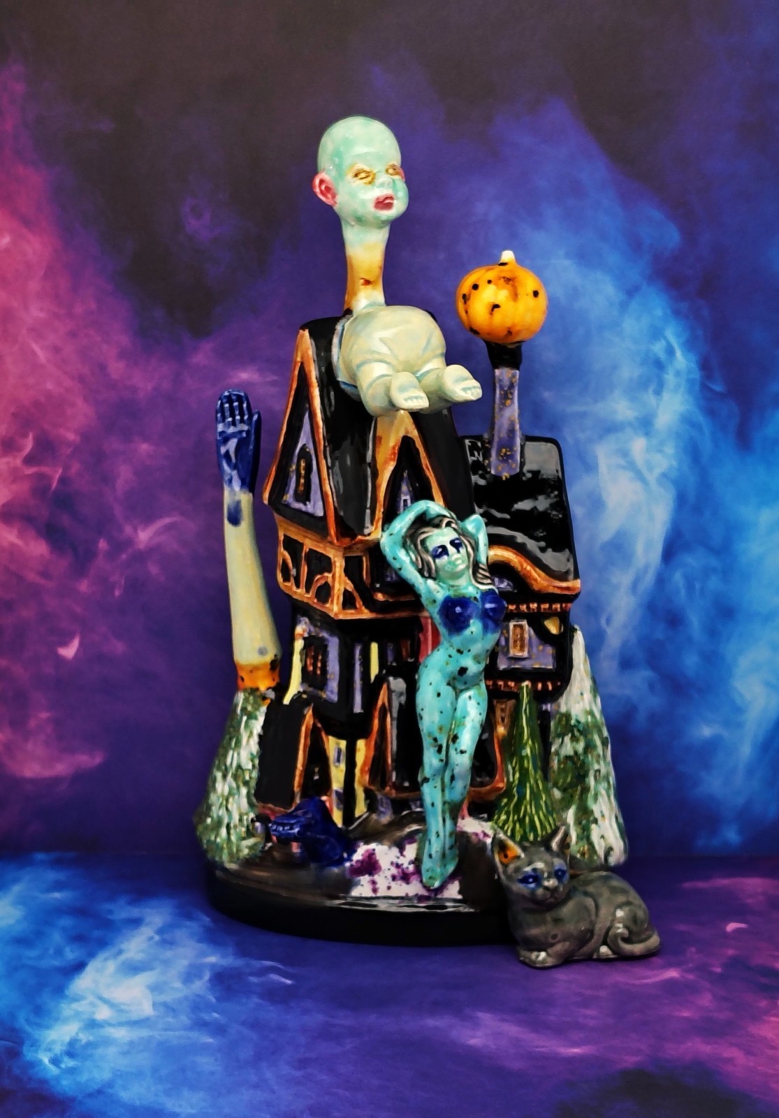 “The House That Decorates Itself in Flesh” – Original Handmade Ceramic Figurine