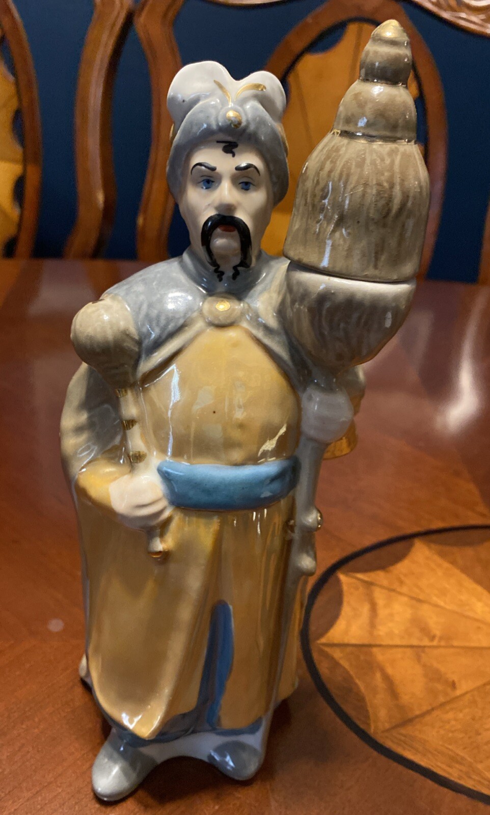 Vintage Ukrainian K0ZAK Figurine Decanter Porcelain in Ukrainian Clothes