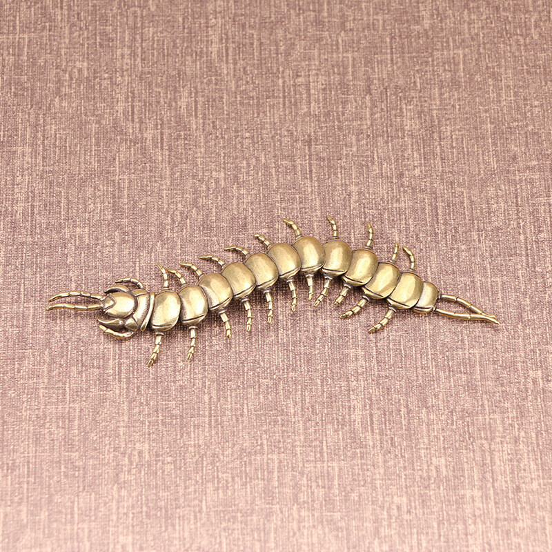 Brass Centipede Figurine Small Statue House Decoration Animal Figurines Toys