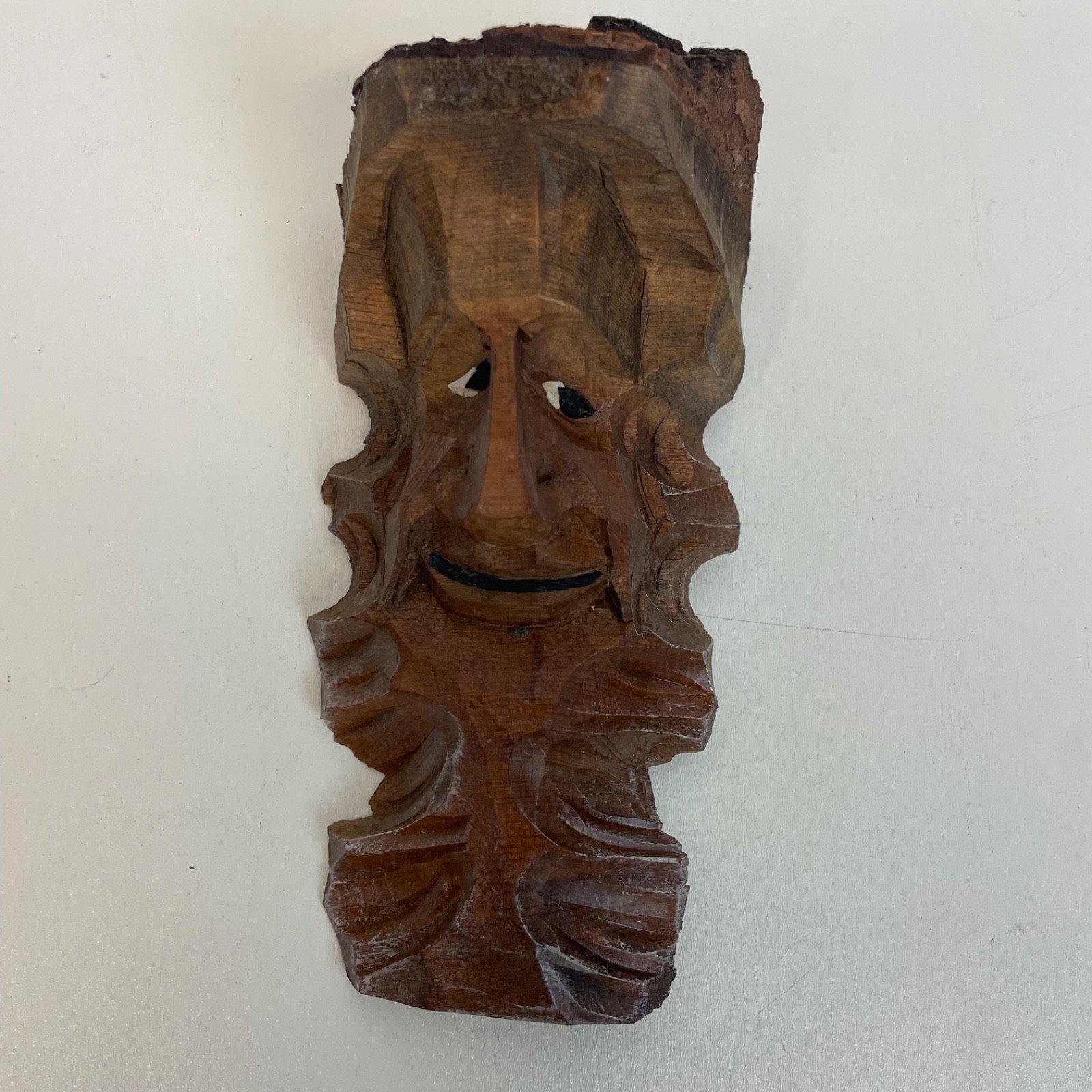 Black Forest Man Hand Carved Wall Head Beard Man Vintage Germany