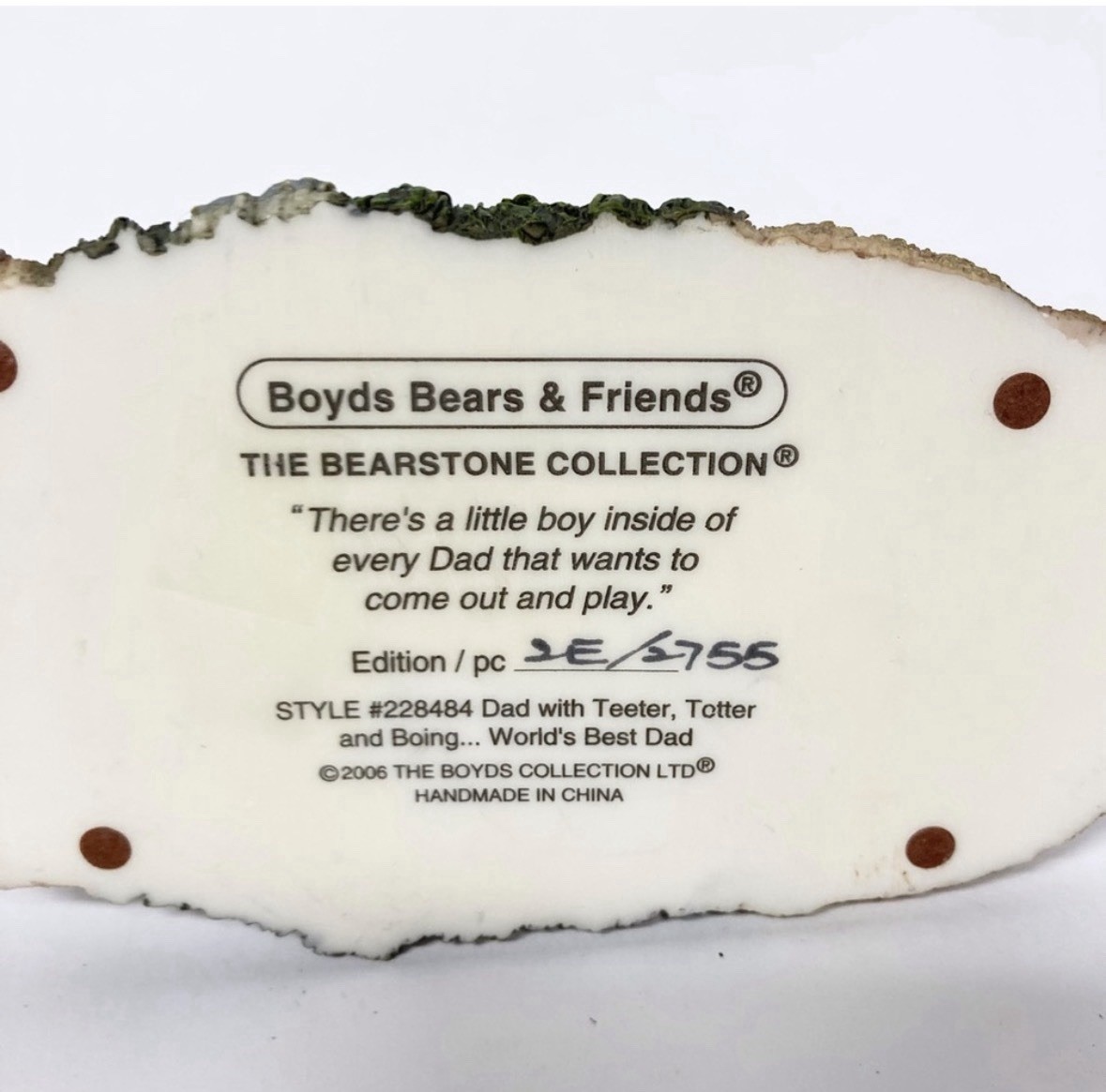 VTG Boyds Bears Dad with Teeter Totter Worlds Best Dad #228484 Father’s Day 2006