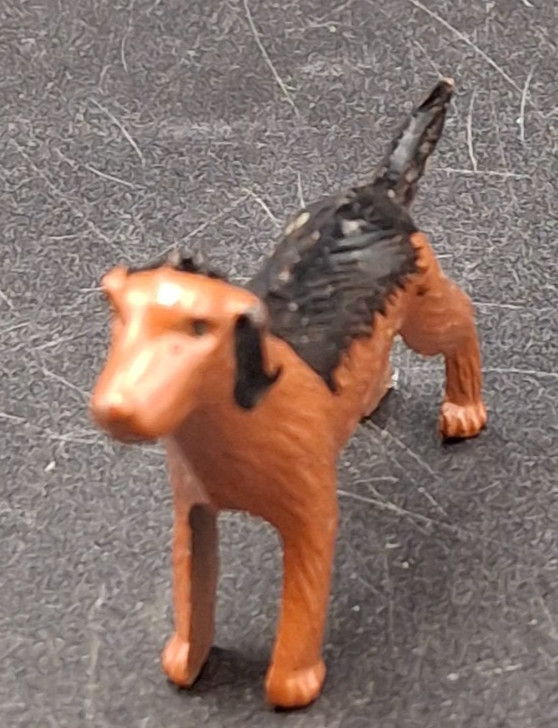 Vintage Occupied Japan Miniature Metal Dog Figurine 1 3/4″