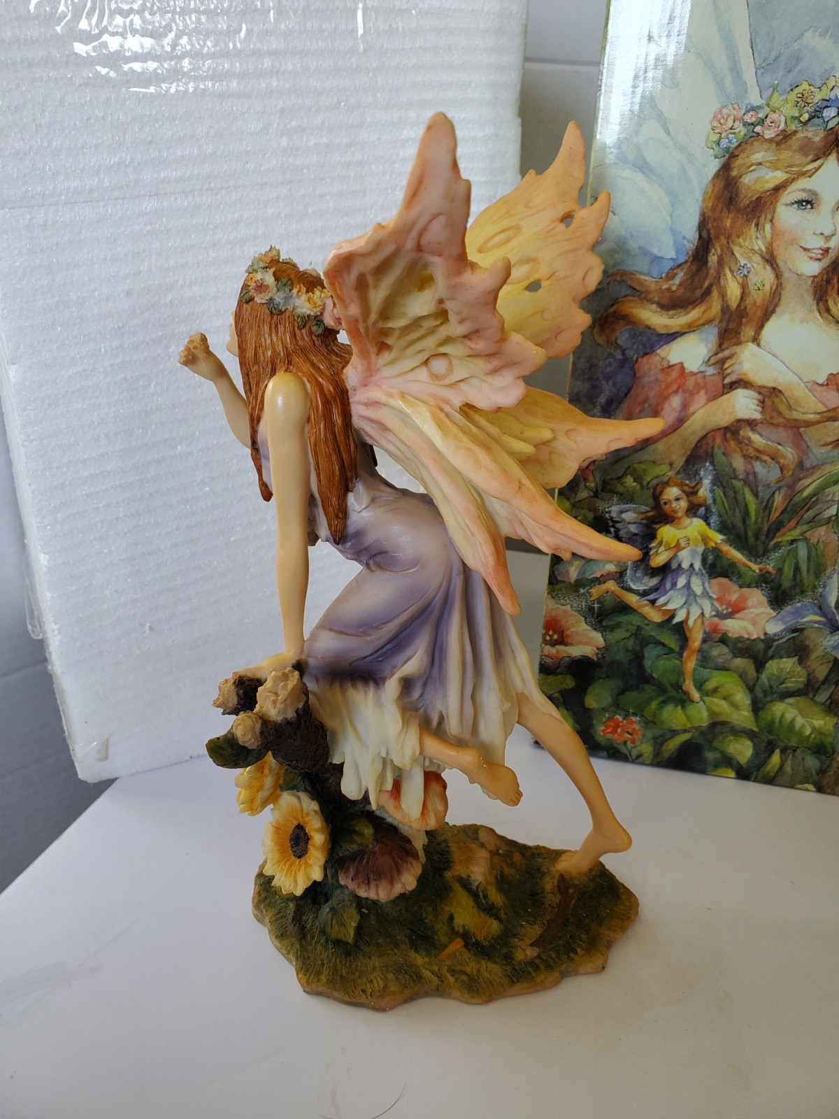 Summit Collection Fairy Figurine 11 Inch Large Wings Statue – WISHING – With Box
