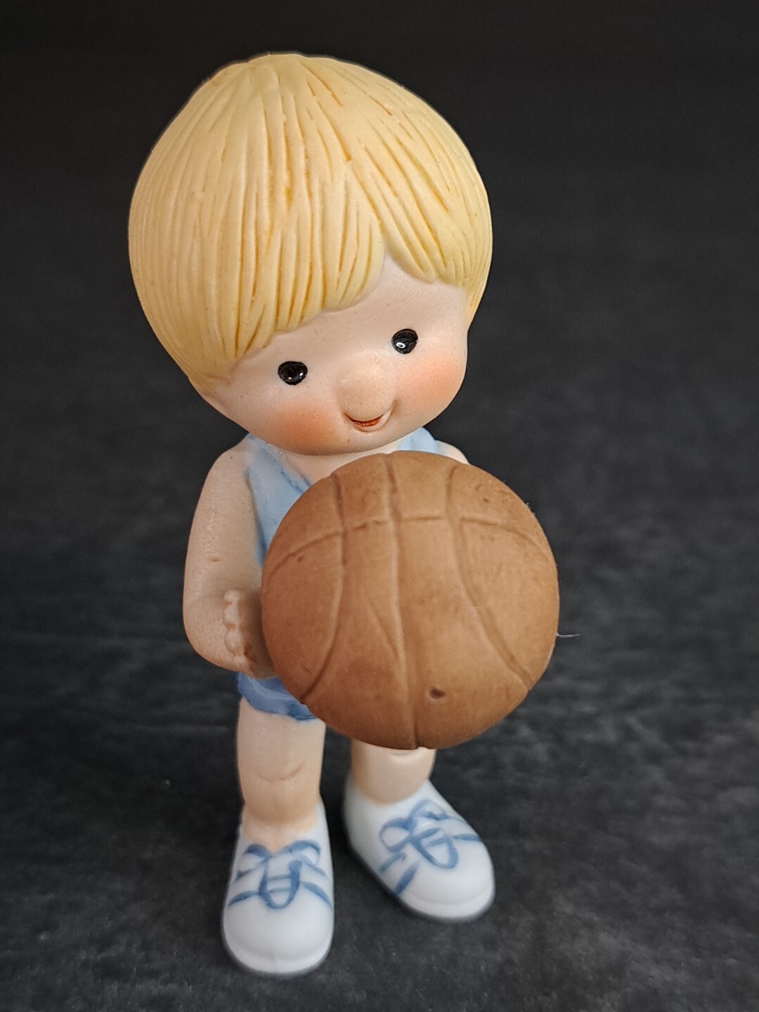 1982 Country Cousins, Boy Playing Basketball Figurine 3.25 In Tall Cake Topper