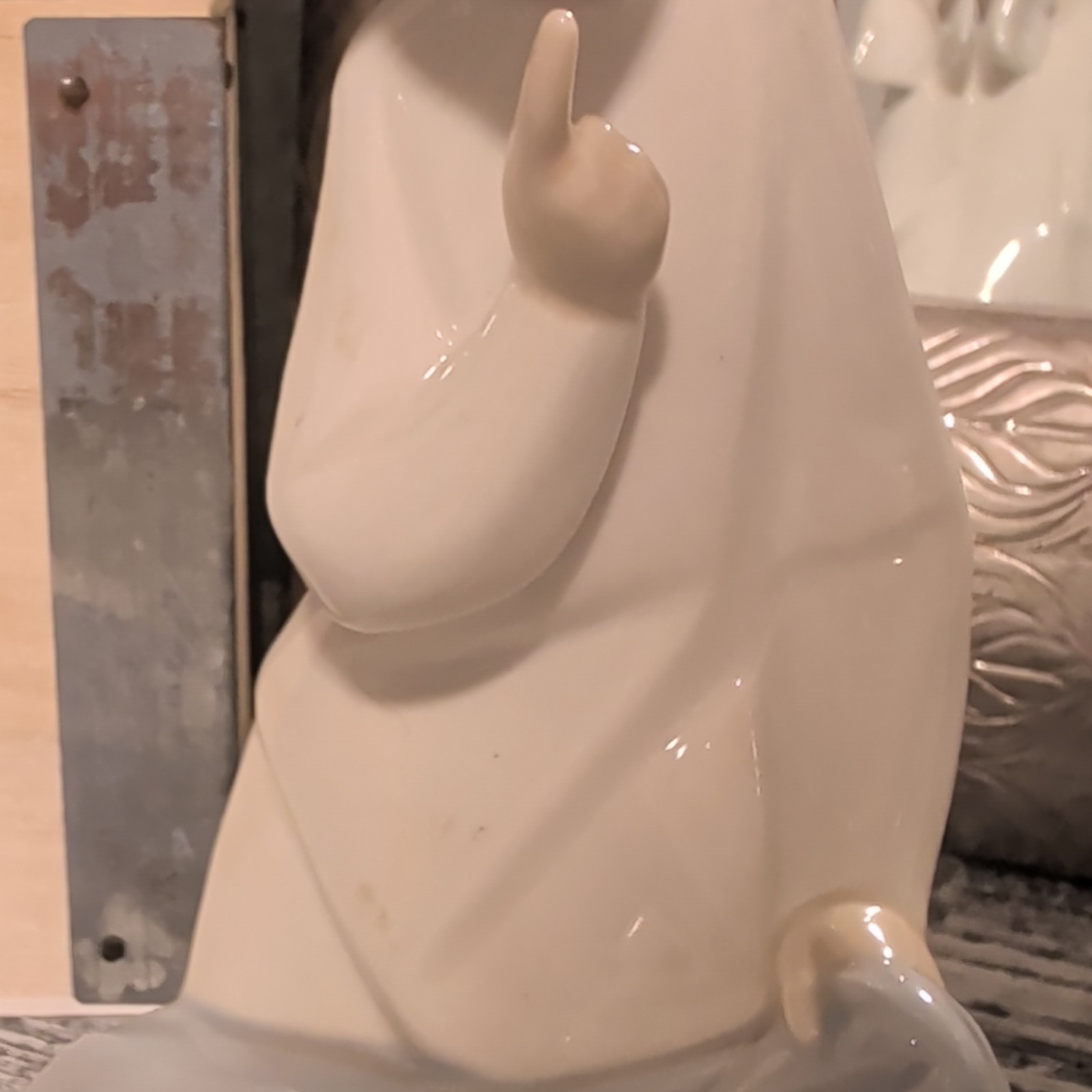 Lladro Guardian Angel with Baby Figurine Blue Glossy Retired Spain Porcelain VGC