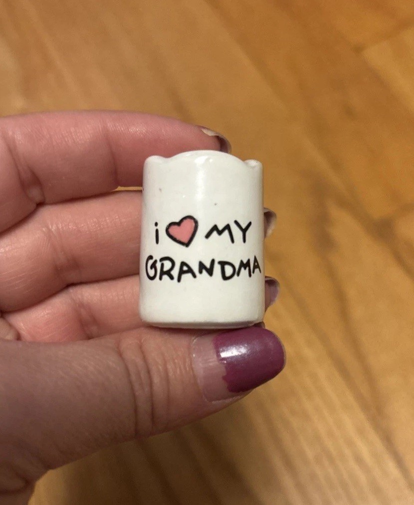 Miniature Cup Candle Holder I Love My Grandma 1-1/4″ Mini Russ Gift Tiny