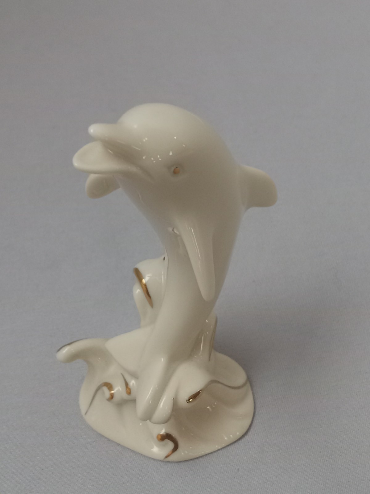 Lenox 4″ Dolphin Ivory Fine China Figurine Handcrafted Porcelain Gold Trim