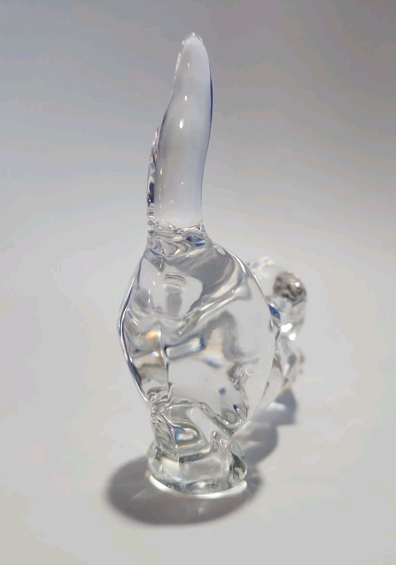 Lenox Fine Crystal Stretching Cat Figurine 1994 Clear Smooth Animal Collectible