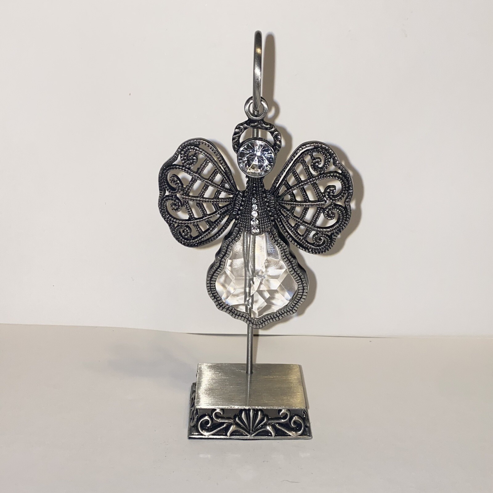Cracker Barrel Exclusive Hanging Angel with Decorative Silver Metal Stand
