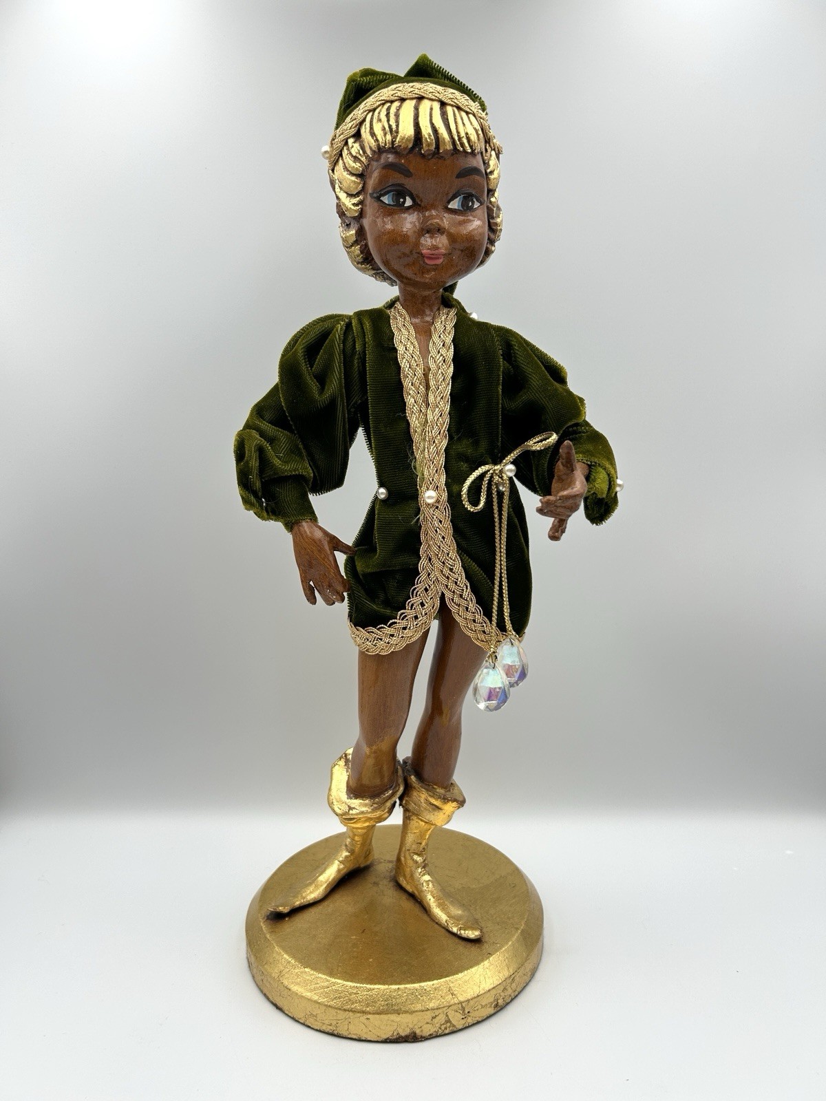 Vintage ARP Hollywood Regency Pixie Elf Figurine – 16.5” Gilt Gold Mid Century