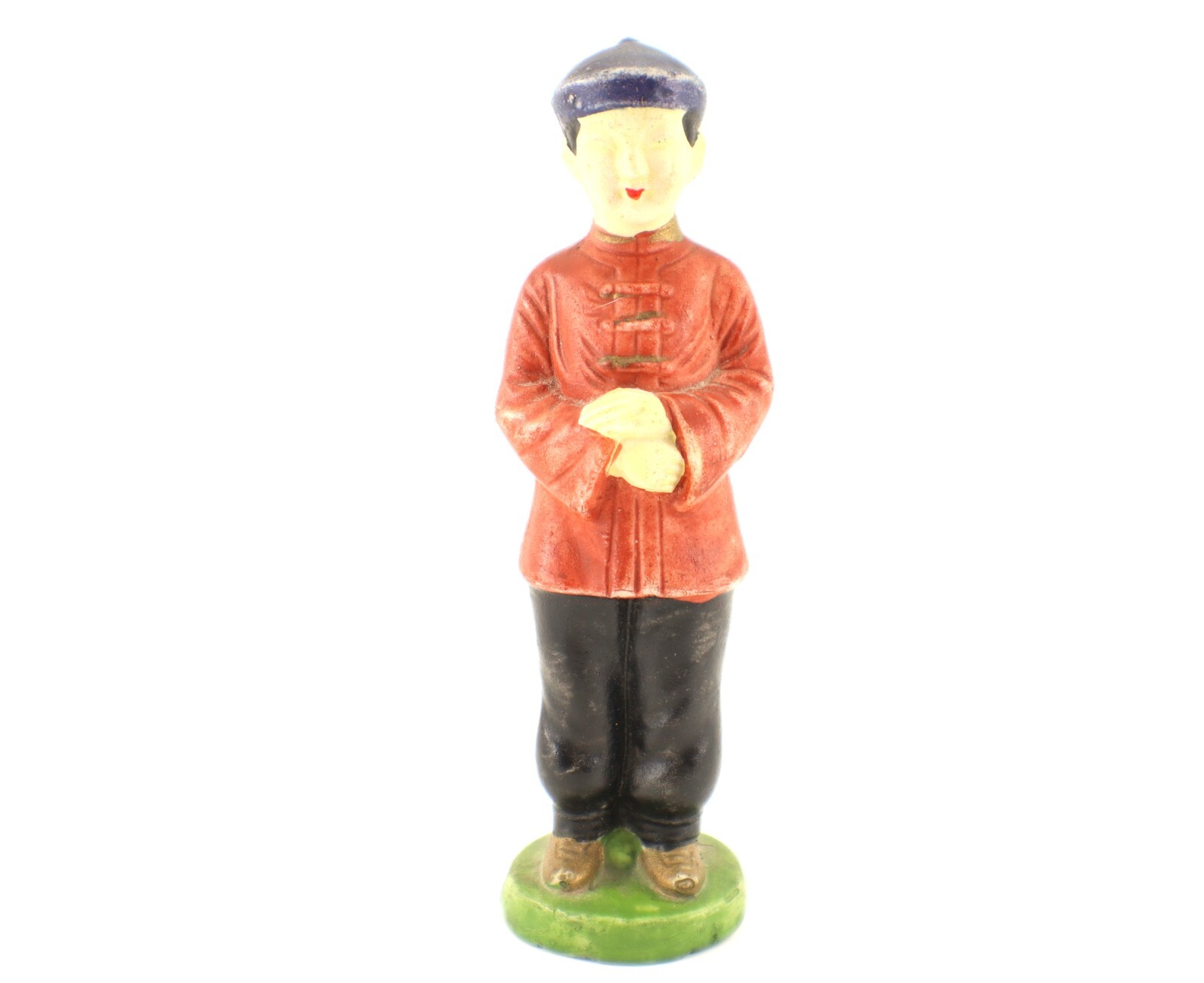 ASIAN MAN Figurine Porcelain Made in Occupied Japan 1940’s Vintage 4.75”