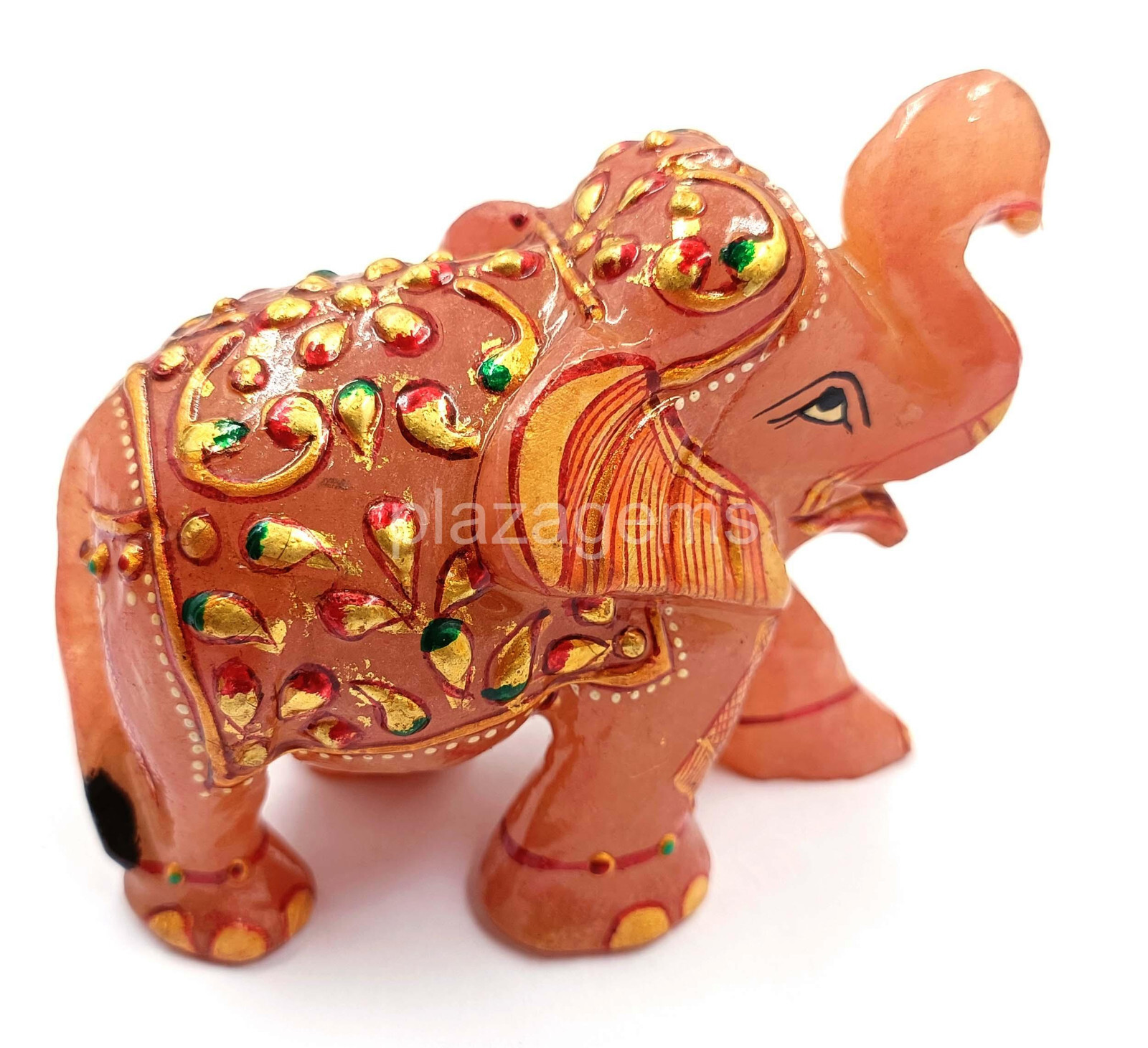 Green Jade Handcrafted Elephant – Gemstone Decorative Sculpture (Set of 10)