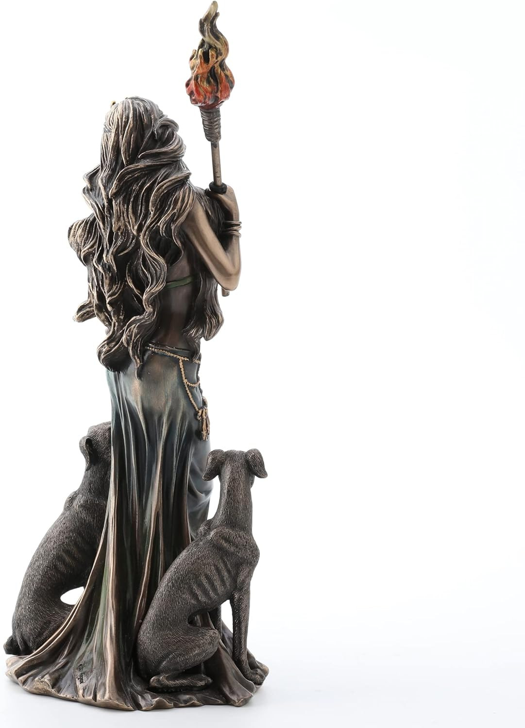 Hecate Greek Goddess of Magic Statue with Hounds – 13.5″ Antique Bronze Finish