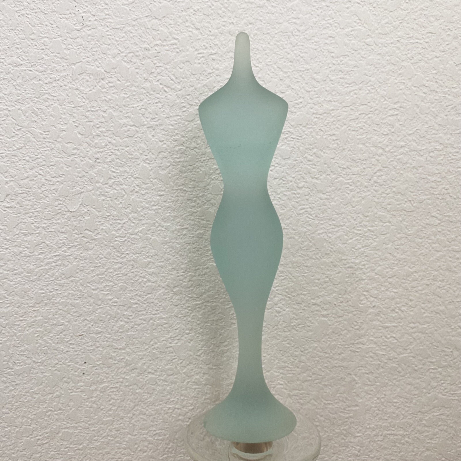 Rare Vintage Blue Frosted Matte Lucite? Body Form Art Deco 13” Sculpture Figure