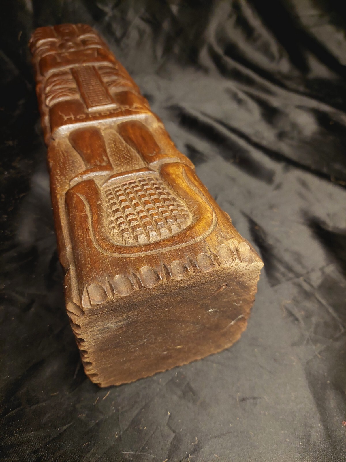 Vintage Hand Carved Wood Mayan Tiki Totem 15.5″ Made In Honduras