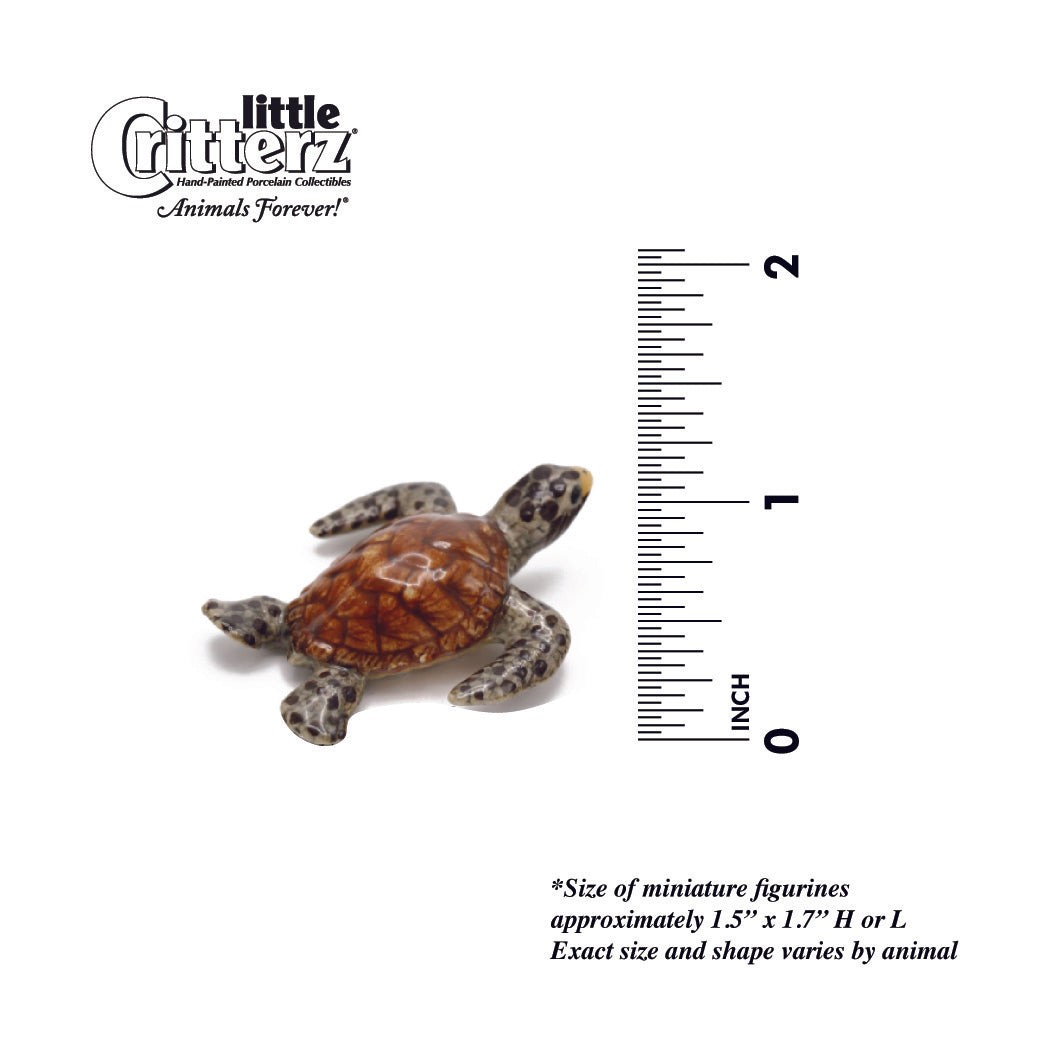 Little Critterz Hawksbill Sea Turtle “Lagoon” – miniature porcelain figurine