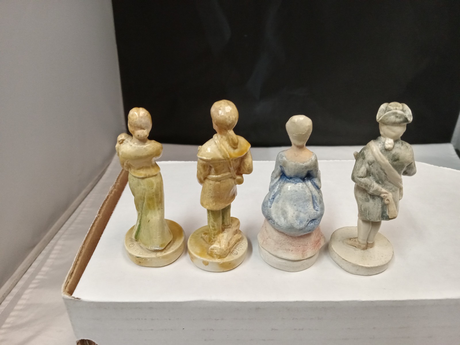 4 SEBASTIAN MINIATURES Daniel Boone & Mrs Boone, George & Martha Washington