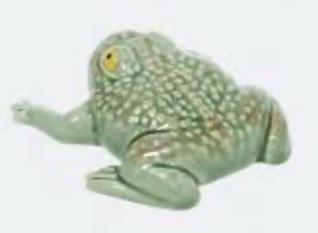 RARE DELIGHTFUL Bordallo Pinheiro Frog Ceramic 5″ Glossy Portugal Figurine