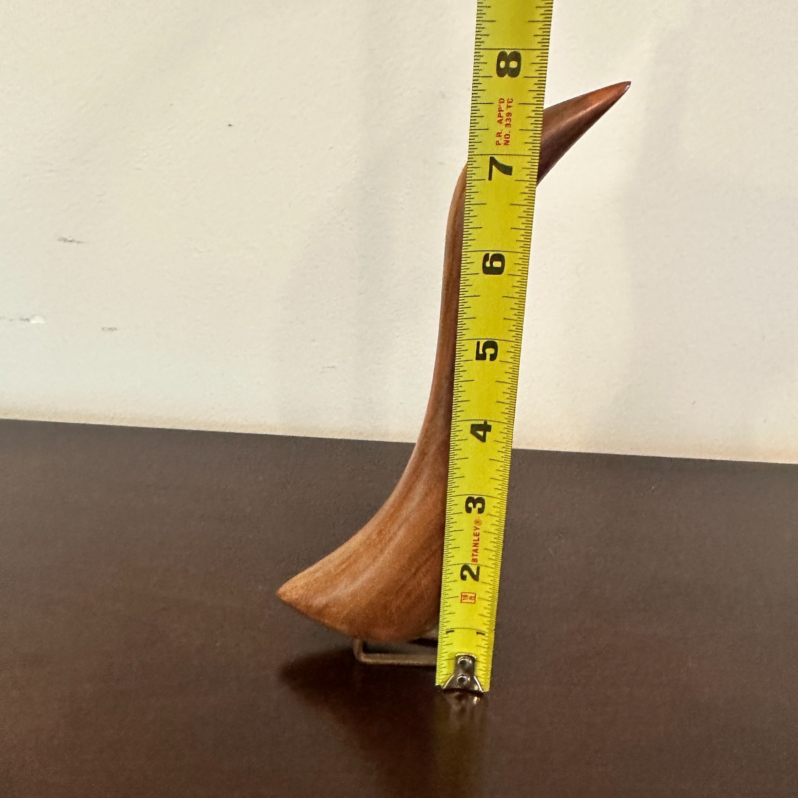 VTG Danish Modern 8″ Carved Wood BIRD Art Sculpture MCM