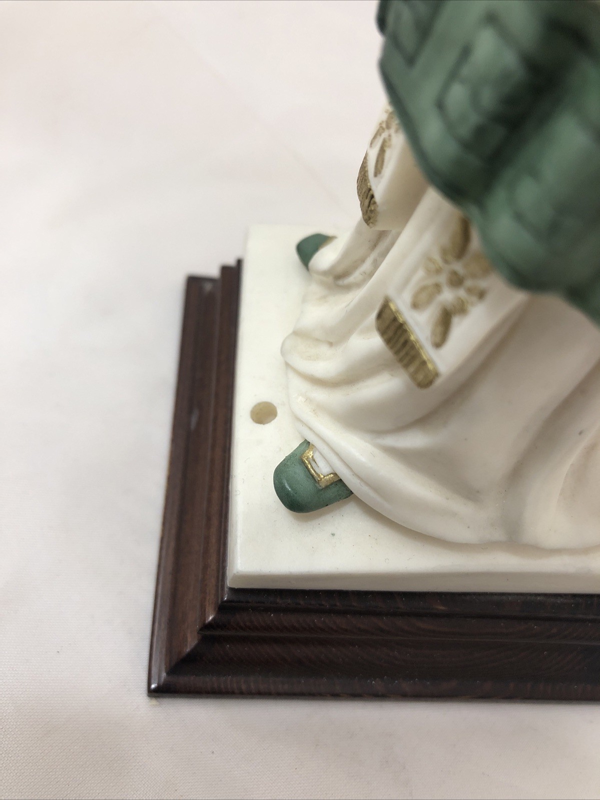 G. RUGGERI Marble Sculpture Made in Italy St Patrick MISSING STAFF 10.5” Tall