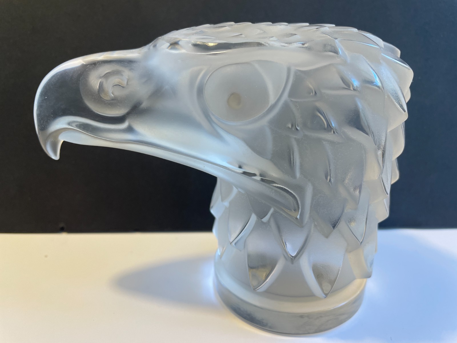 Lalique France Crystal Tête d’Aigle Eagle Head Paperweight Car Mascot Figurine