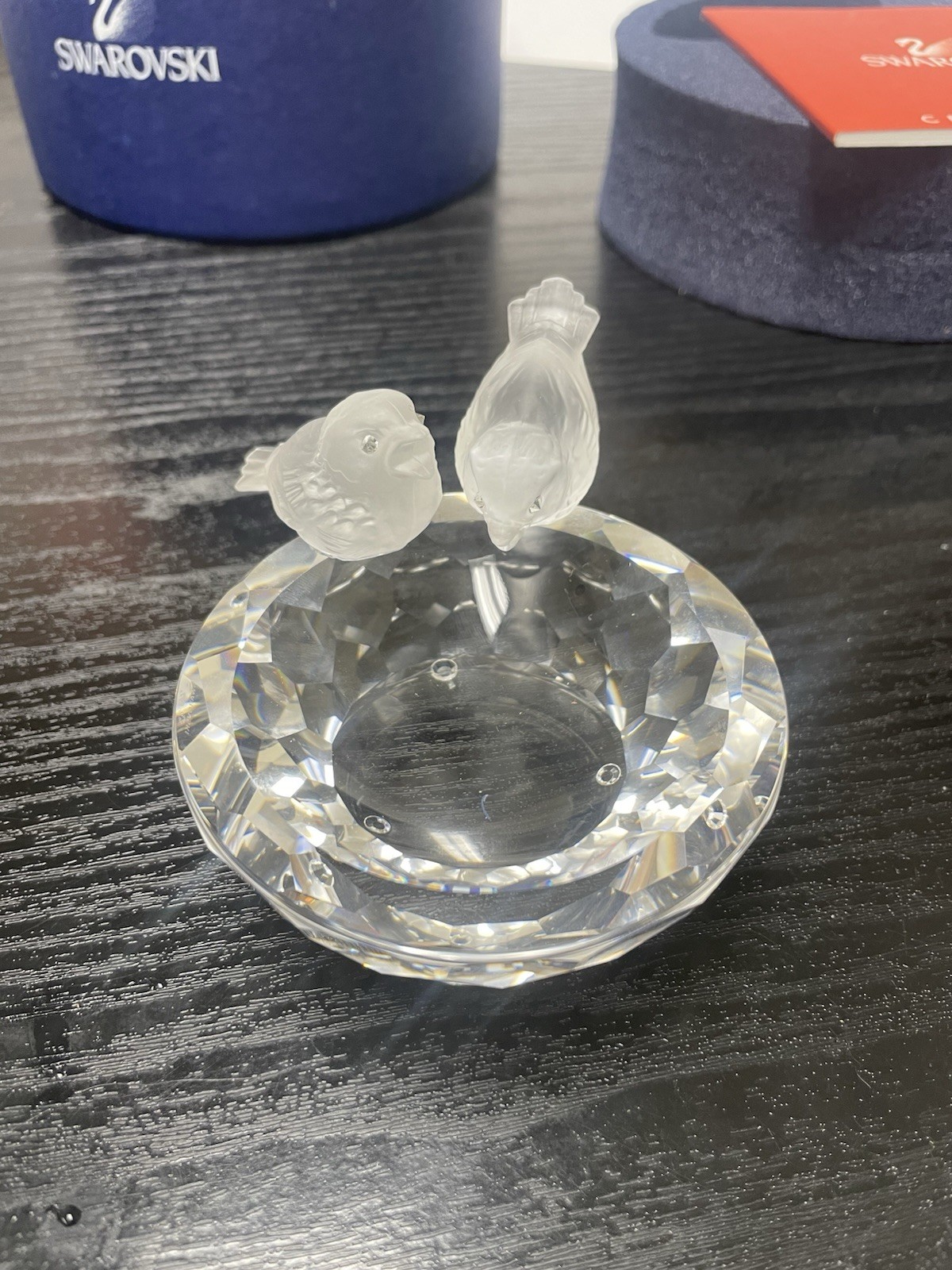 SWAROVSKI Crystal Birds Drinking from bason original Packaging