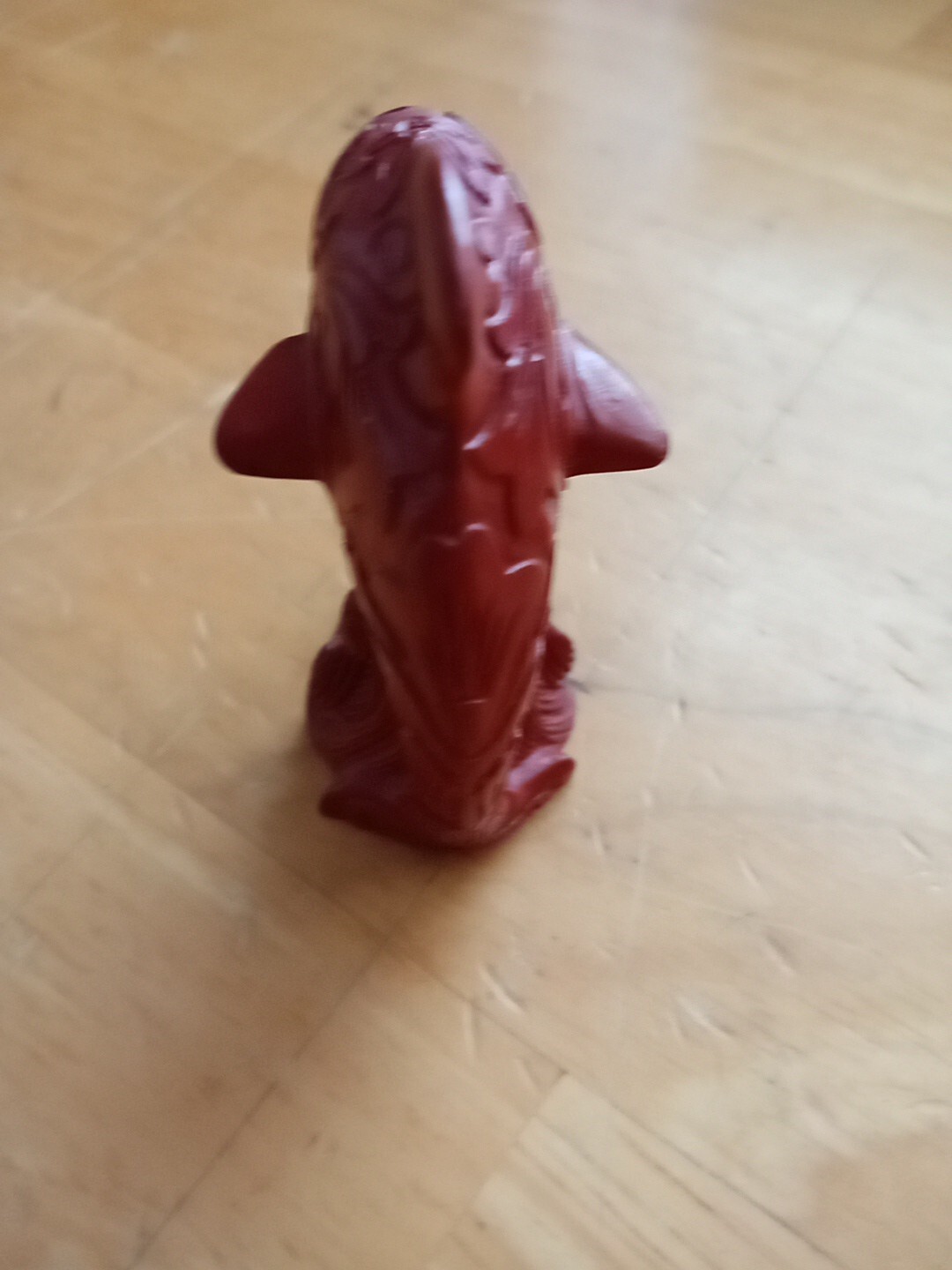 Lenox Red Engraved Dolphin Figurine Polynesian Tribal Hawaiian Ethnic Tattoo 3″
