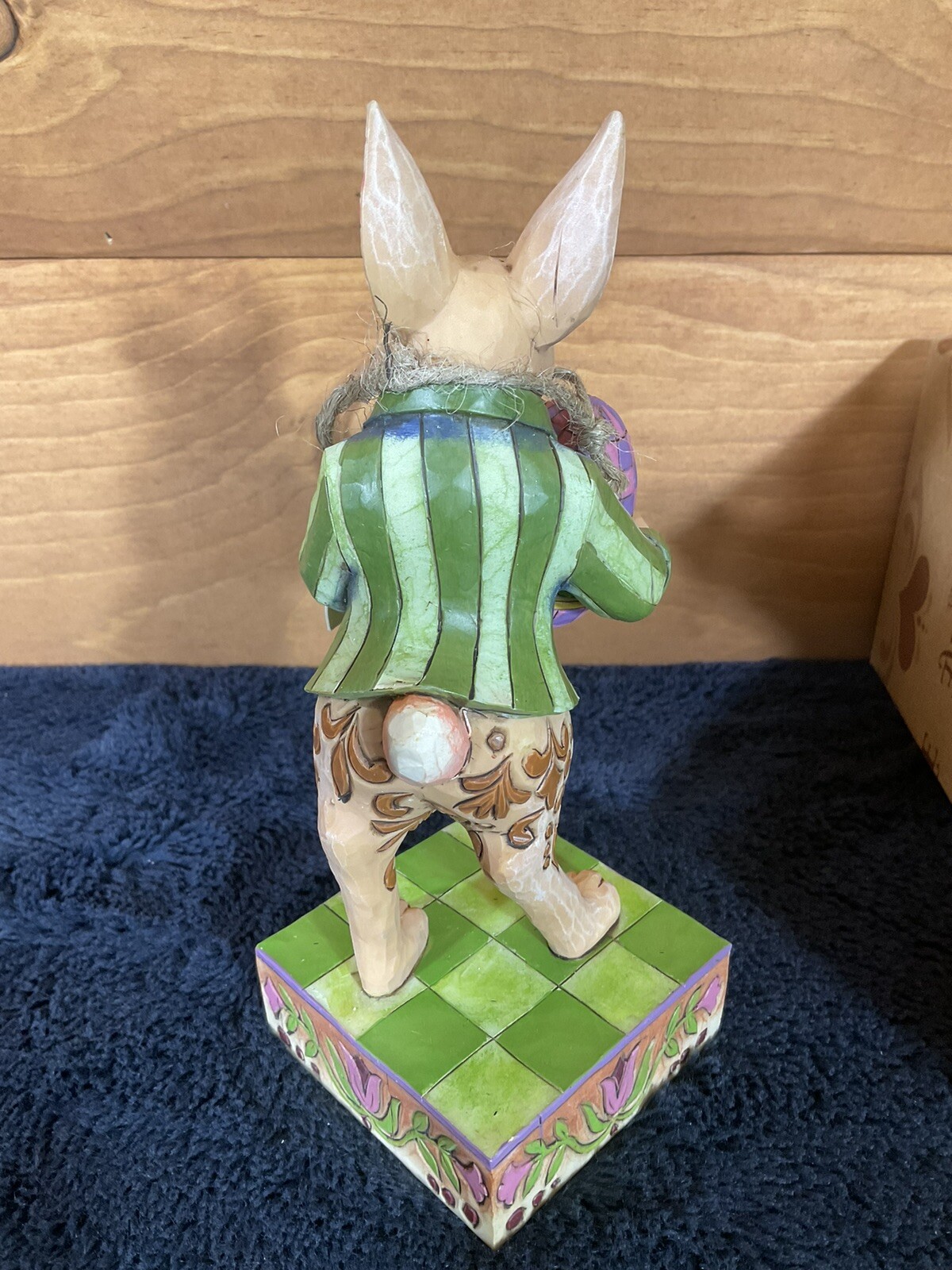 Jim Shore Colorful Delights 4007542 Easter Bunny 2006 with Egg 8″