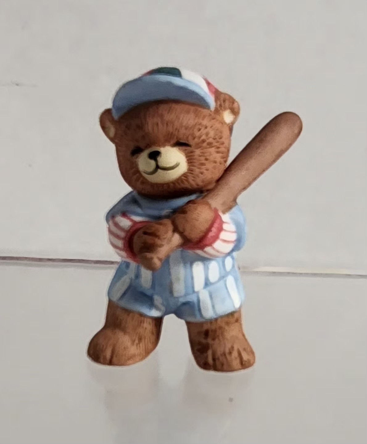 Vtg BC Bronson Porcelain Ceramic Bear Figurine Excellent Condition Baseball