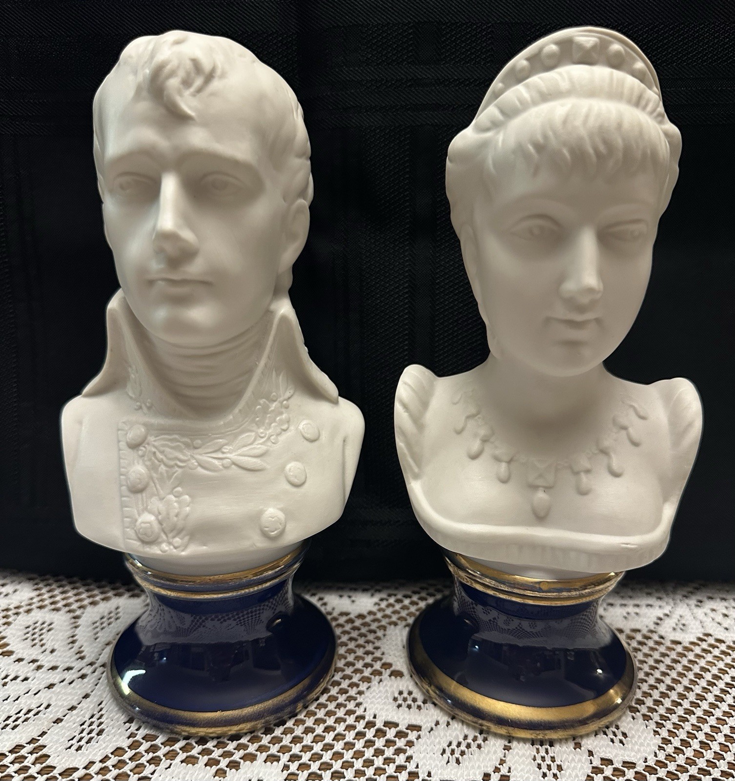 KPM Porcelain Napoleon and Josephine Busts Rare Pair