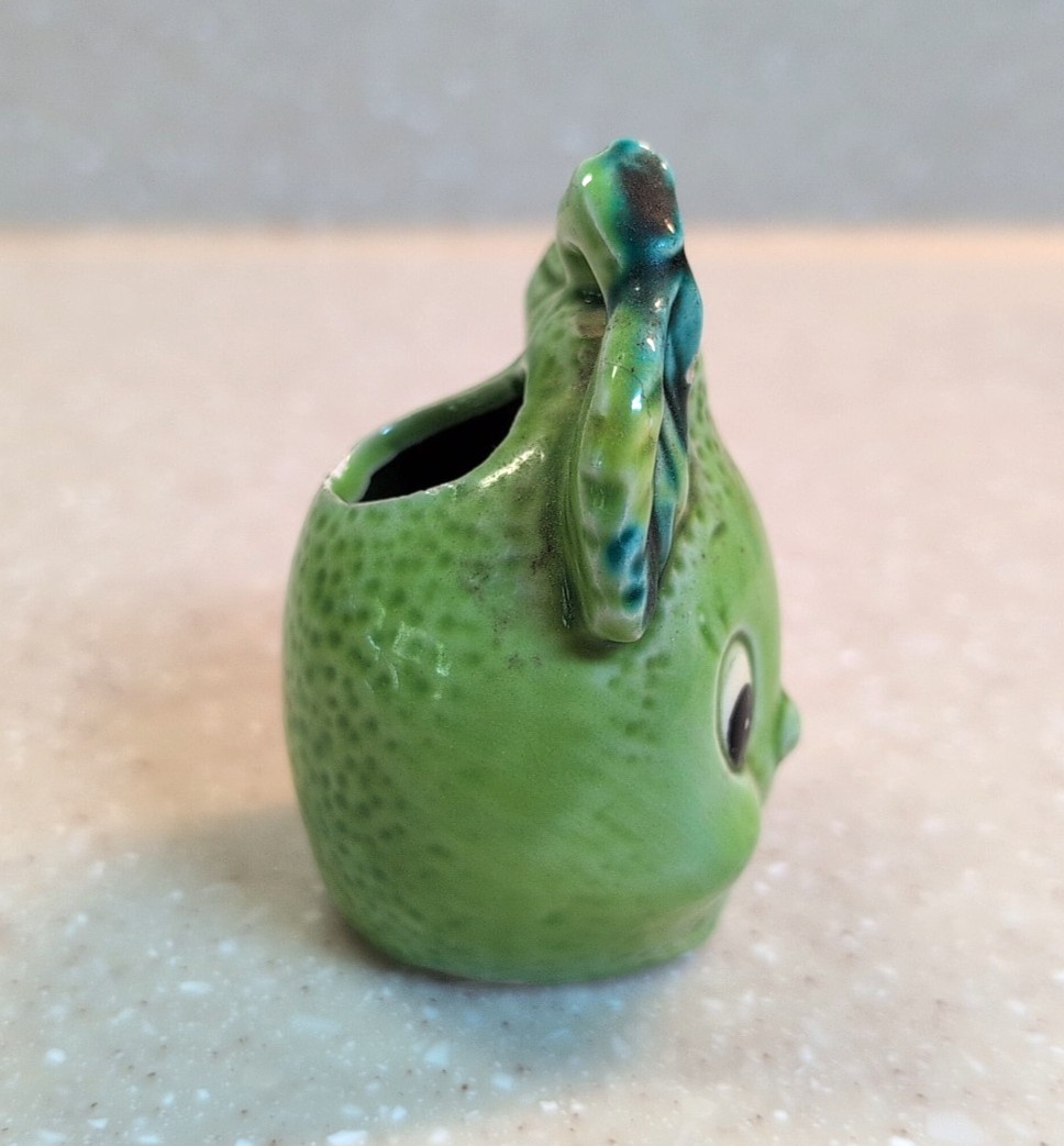 Vintage 1950’s Anthropomorphic Ceramic Pear/Lime Toothpick Holder