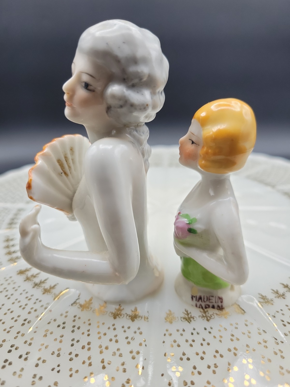 Vintage Half Dolls For Boudoir . Made In Japan. Lot Of 2