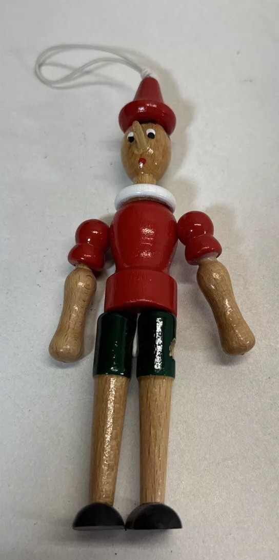 Mastro Geppetto Italian Handmade Pinocchio Wooden Toy Figure 6.5”