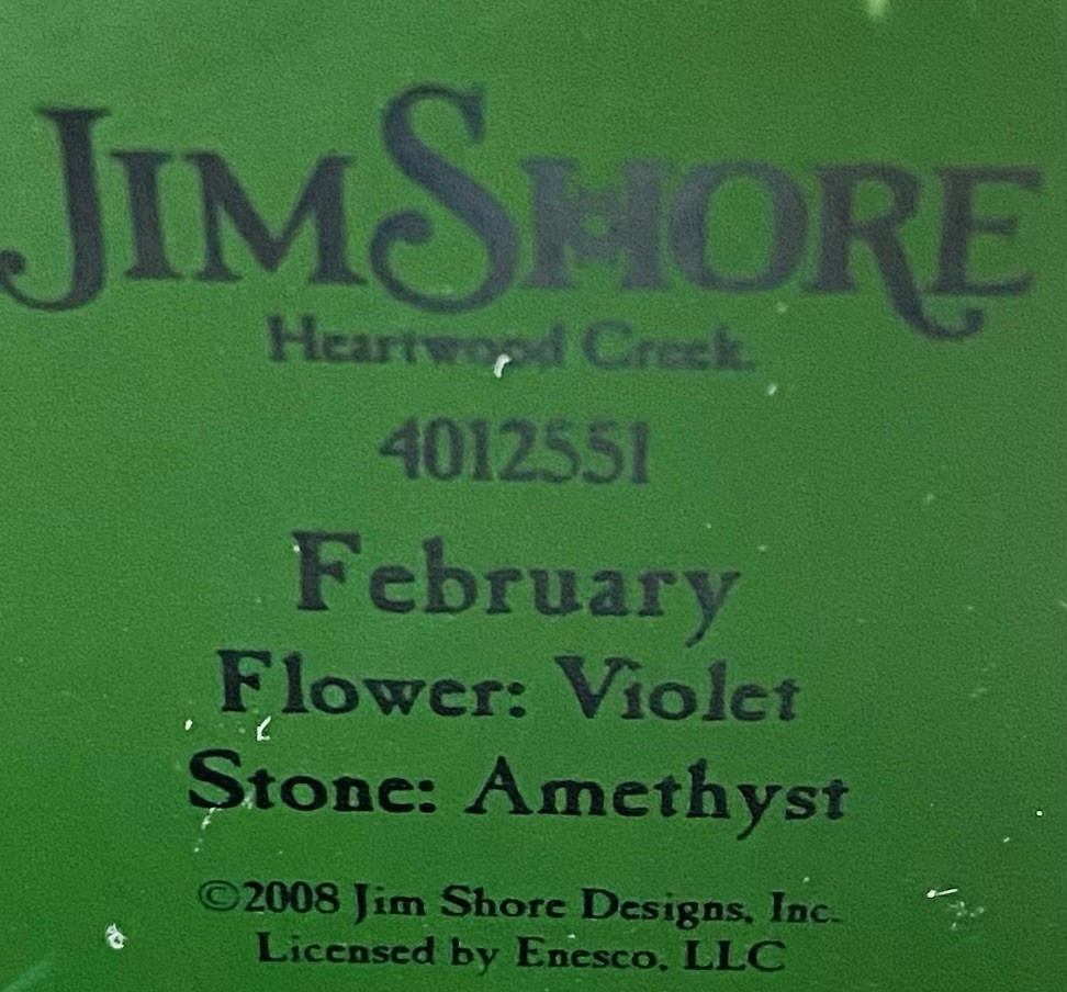 Jim Shore Angel Figurine Violets Amethyst Heartwood Creek 4012551 February 2008
