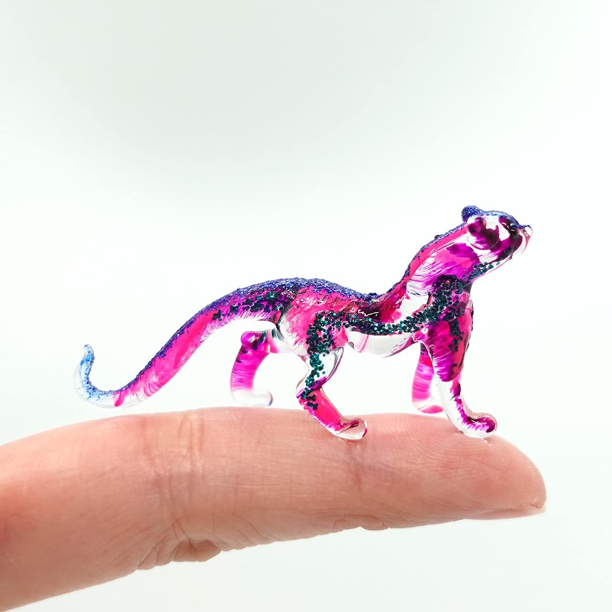 Rare Tiger Micro Tiny Figurines Hand Blown Glass Art Wild Animals Collectible…