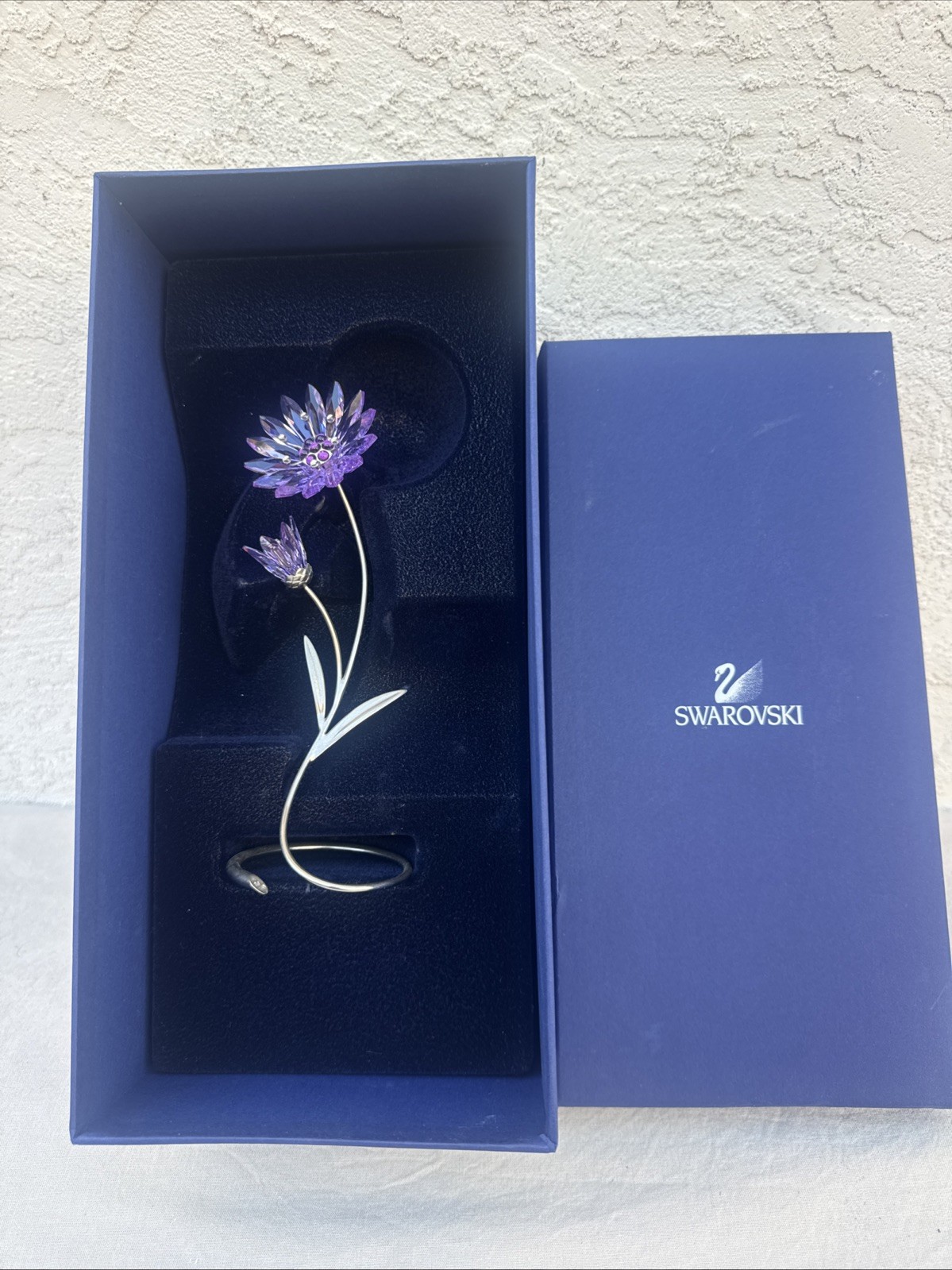 SWAROVSKI Drina Violet Flower Figurine Unisex Crystal 15cm Decorative w/Box