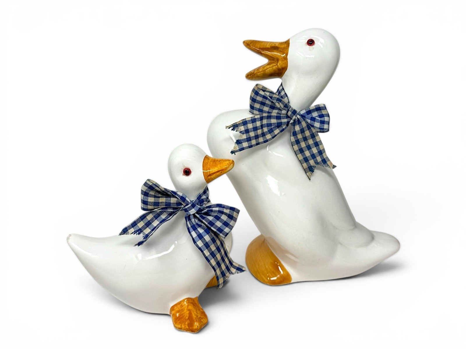 Vintage Ceramic Goose Duck Figurines Set of 2 Country Cottagecore Decor