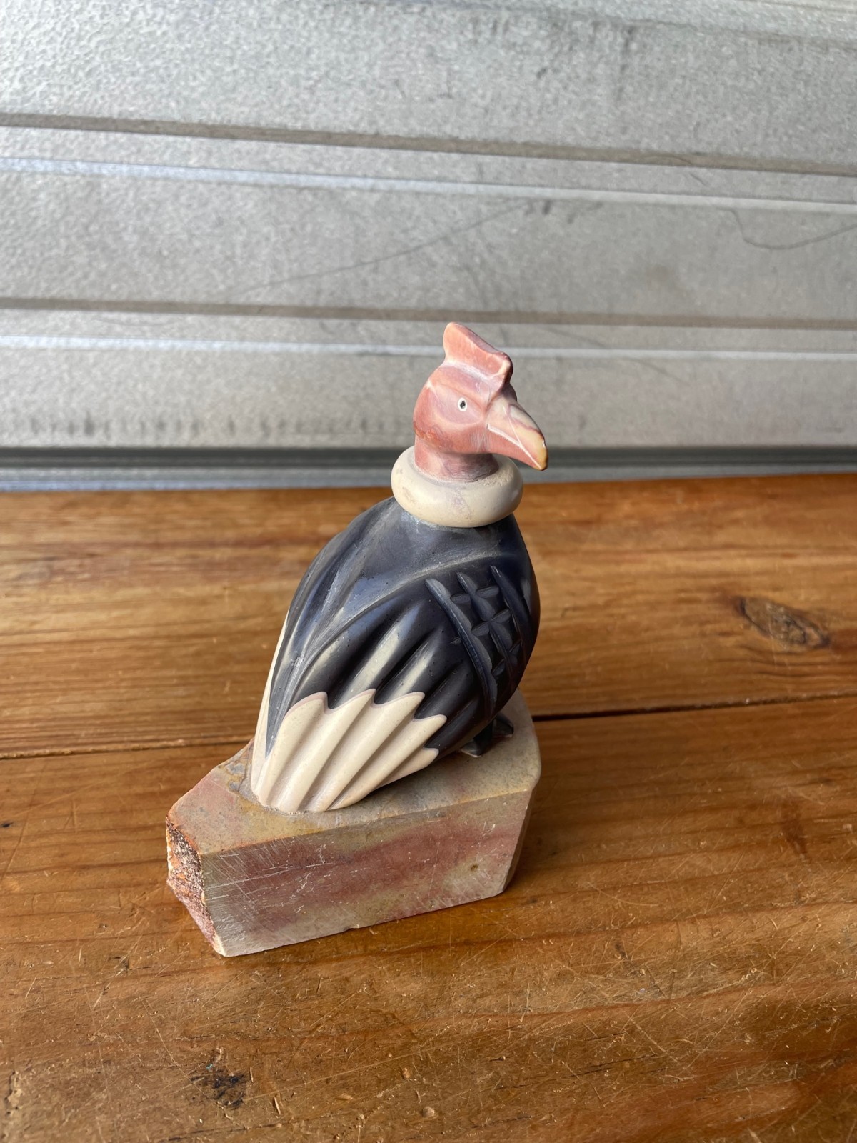 Vintage Hand Carved Stone Andean Condor Figurine Statue Chile 5.5″